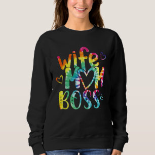 Sudadera Esposa Mamá Jefa Feliz Día de las Madres Tie Dye M