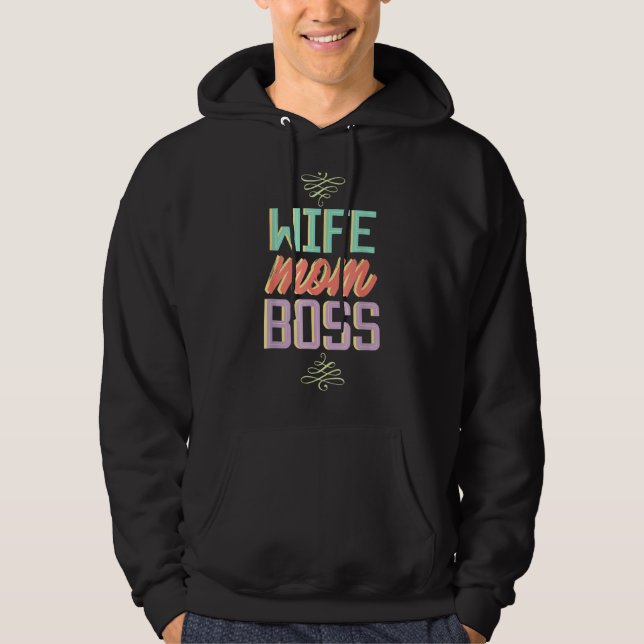 Sudadera Esposa Mamá Jefe Es Graciosa Para Mamá Mamá Día de (Anverso)