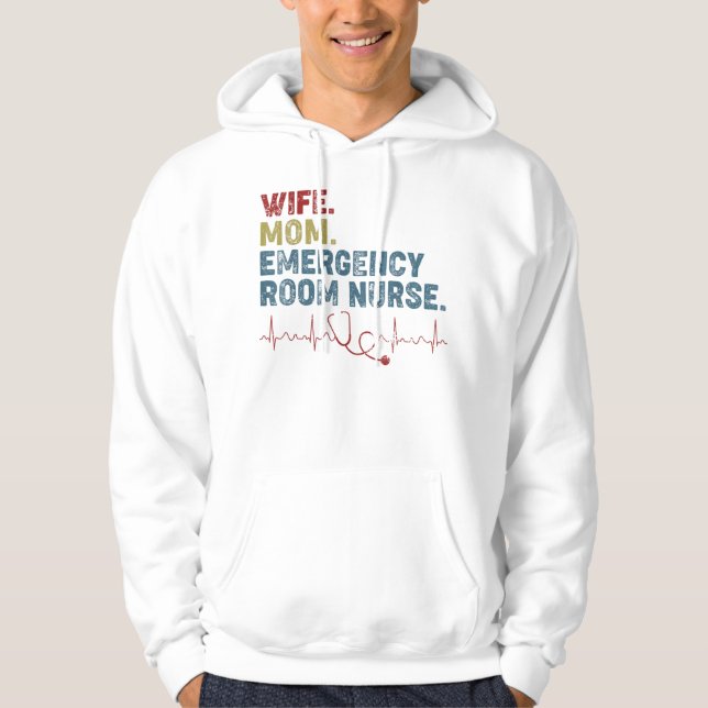 Sudadera Esposa Mamá Sala De Emergencia Enfermera Graciosa  (Anverso)