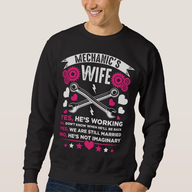 Sudadera Esposa mecánica Novia Esposa Esposa Boda (Anverso)