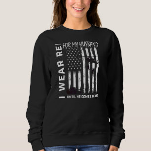Sudadera Esposa Militar Desplegada Esposa Con Viste Rojo