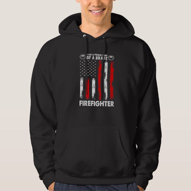 Sudadera Esposa orgullosa de un bombero   (Anverso)