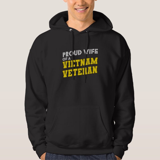 Sudadera Esposa Orgullosa De Un Veterano Patriótico Vietnam (Anverso)