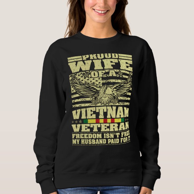Sudadera Esposa Orgullosa De Veterano Vietnamita - Libertad (Anverso)