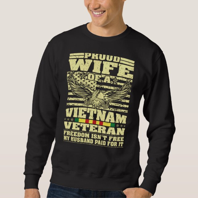 Sudadera Esposa Orgullosa De Veterano Vietnamita - Libertad (Anverso)