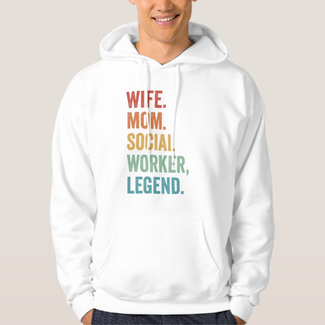 Sudadera Esposa papá trabajador social leyenda Día de la Ma (Anverso)