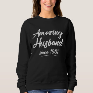 Sudadera Esposo Asombroso Desde 1982 Vintage 1982 Boda Y