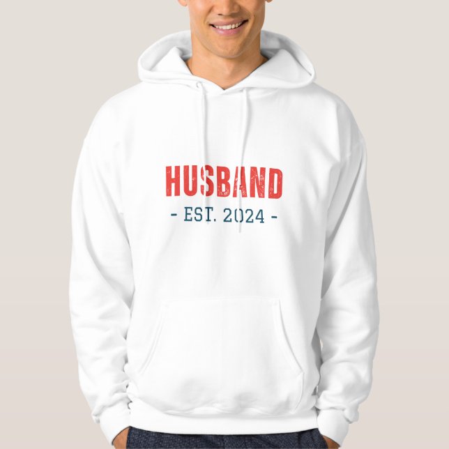 Sudadera Esposo De Pareja Casada Que Coincide Con Est. 2024 (Anverso)
