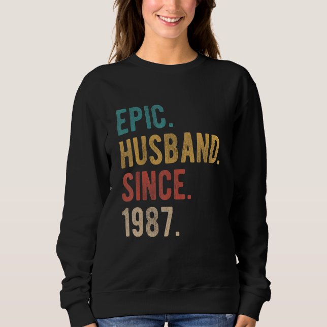 Sudadera Esposo épico desde 1987 35º Aniversario Boda F (Anverso)