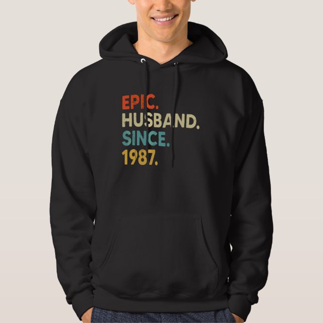 Sudadera Esposo épico desde 1987 35º Aniversario Boda V (Anverso)