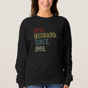 Sudadera Esposo épico desde 1991 31º Aniversario Boda