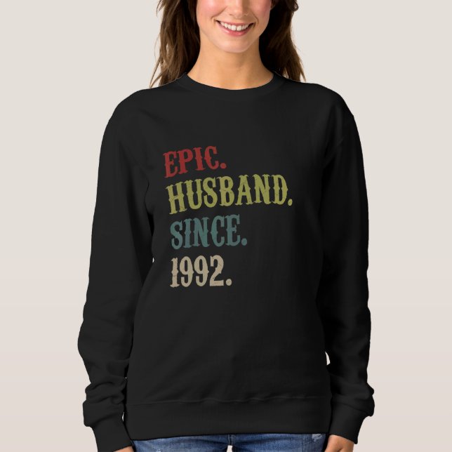 Sudadera Esposo épico desde 1992 Retro 30 Anivers Bodas (Anverso)