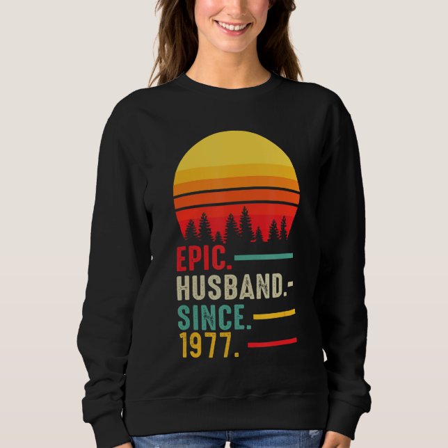 Sudadera Esposo épico masculino desde 1977 (Anverso)