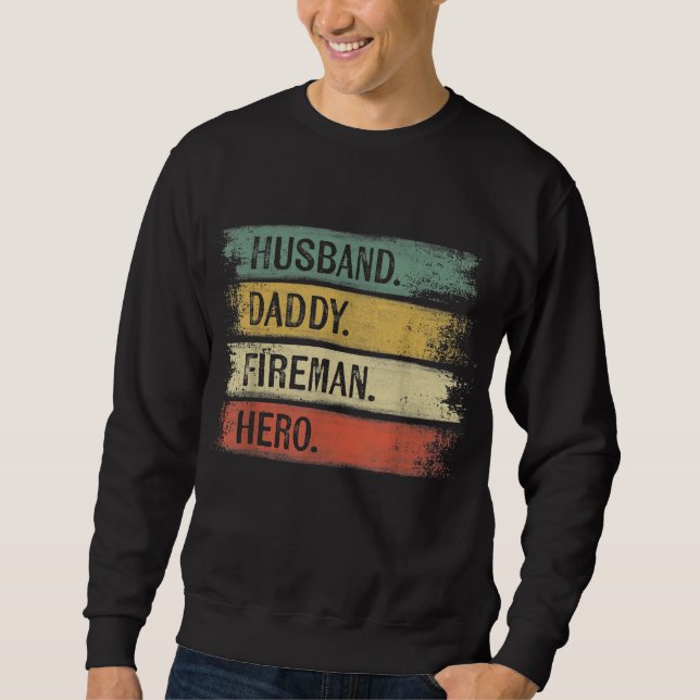 Sudadera Esposo masculino papá bombero héroe (Anverso)
