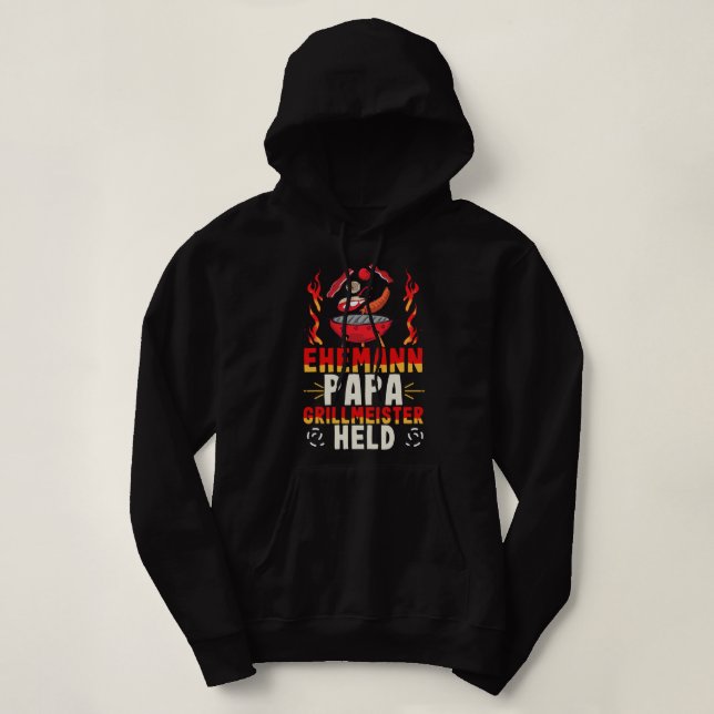 Sudadera Esposo masculino Papa Grillmeister El Día Del Padr (Diseño del anverso)