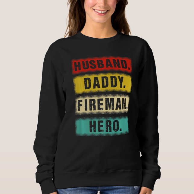 Sudadera Esposo masculino papi héroe de fuego bombero (Anverso)