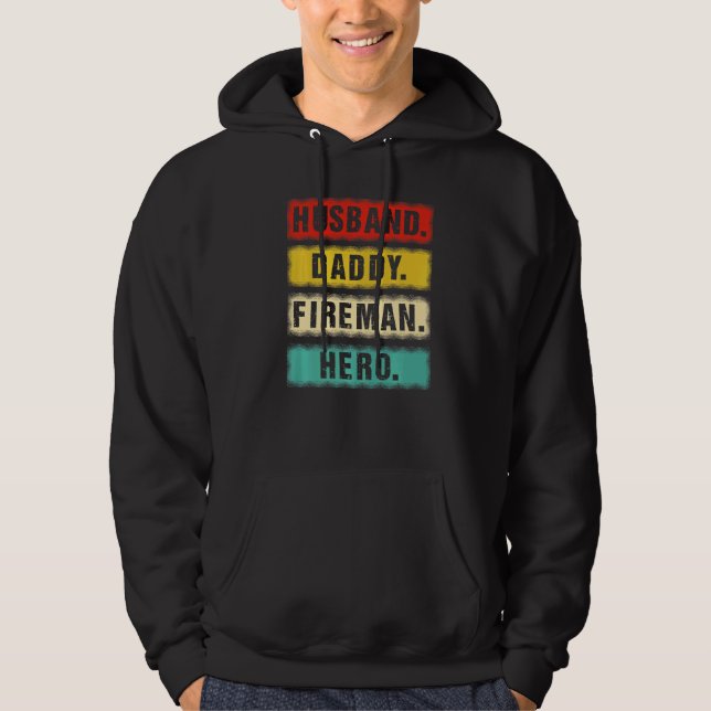 Sudadera Esposo masculino papi héroe de fuego bombero (Anverso)
