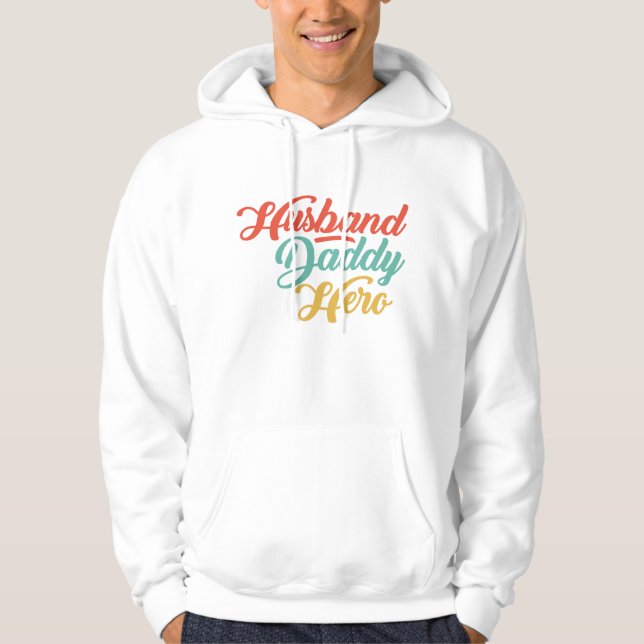 Sudadera Esposo, papi, héroe (Anverso)