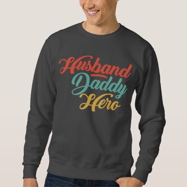 Sudadera Esposo, papi, héroe (Anverso)