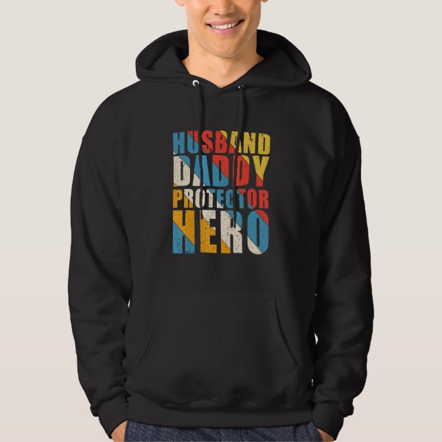 Sudadera Esposo Papi Protector Hero Padres Día de Regalo (Anverso)