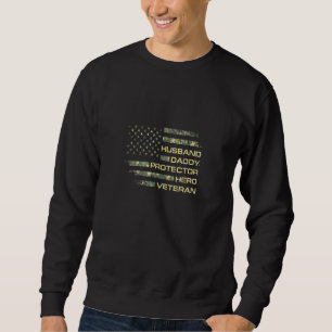Sudadera Esposo Papi Protector Hero Veterano Bandera Estado