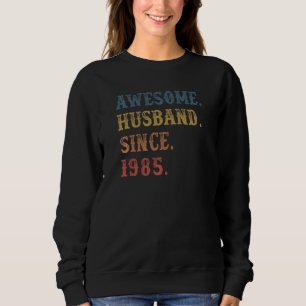 Sudadera Esposo retro asombroso desde 1985 37 Anive Boda