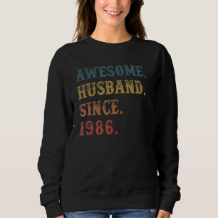 Sudadera Esposo retro asombroso desde 1986 36 Anive Boda