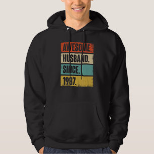 Sudadera Esposo retro asombroso desde 1987 35 Aniver Boda