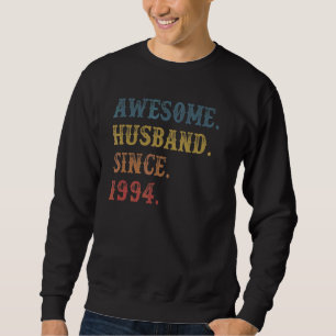 Sudadera Esposo retro asombroso desde 1994 28 Anive Boda