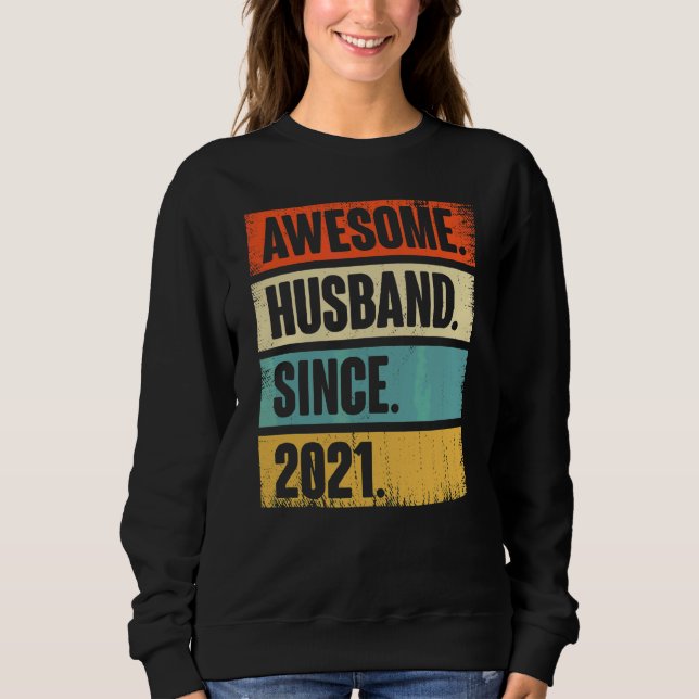 Sudadera Esposo retro asombroso desde el 2021 1 Anivers Bod (Anverso)