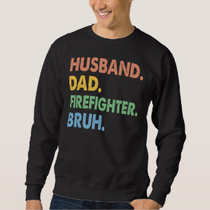 Sudadera Esposo Vintage papá bombero Bruh Fireman Fathe