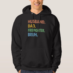 Sudadera Esposo Vintage papá bombero Bruh Fireman Fathe