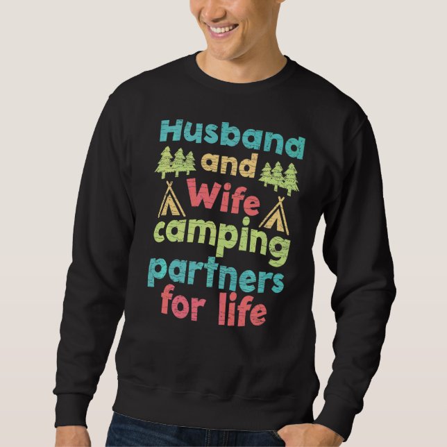 Sudadera Esposo Y Esposa Camping Partners Para La Vida (Anverso)