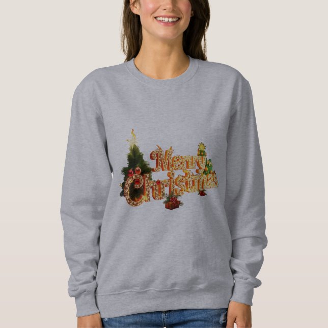 Sudadera Espuma de Navidades dorados - Árbol festivo (Anverso)