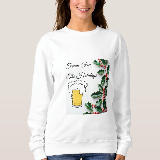 Sudadera Espuma Para Las Vacaciones, Gracioso, Vidrio De Ce (Anverso)