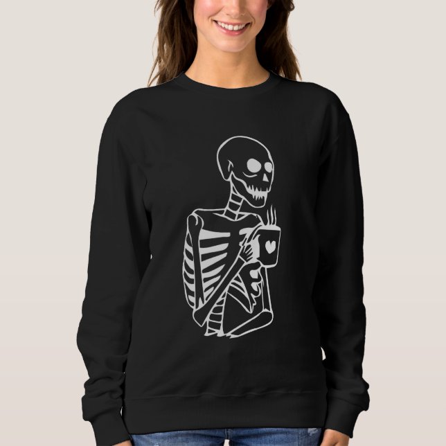 Sudadera Esqueleto angustiado vintage sonriendo bebiendo (Anverso)