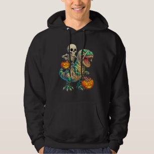 Sudadera Esqueleto Caprichoso Montando T-Rex Momia Hallowee