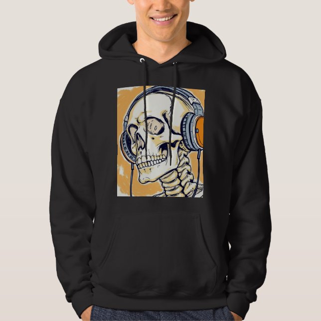 Sudadera Esqueleto con auriculares (Anverso)