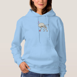 Sudadera Esqueleto Cottagecore Divertido Buscando Setas Roj