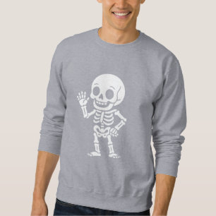 Sudadera Esqueleto de dibujos animados agitando amigablemen