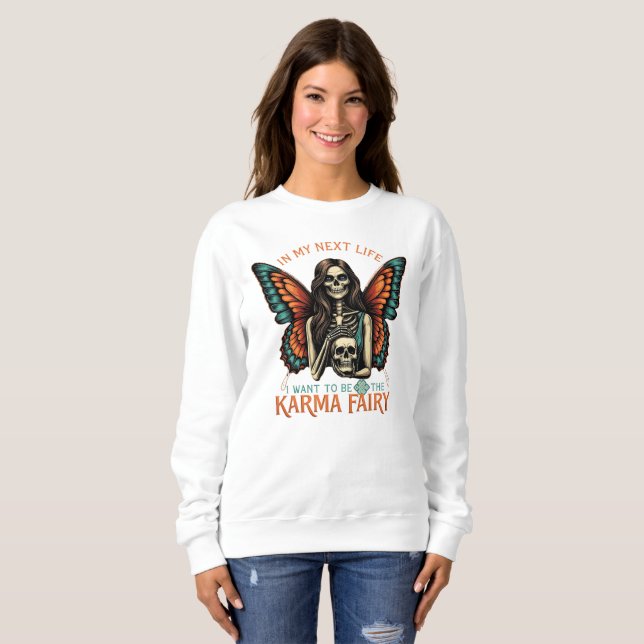 Sudadera Esqueleto de hadas de Karma con alas mariposas (Anverso completo)