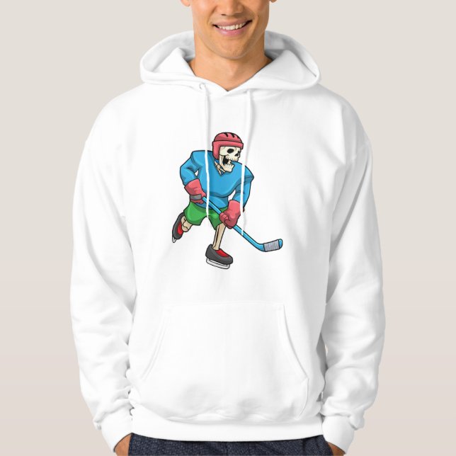 Sudadera Esqueleto de hockey sobre hielo con bastón de hock (Anverso)