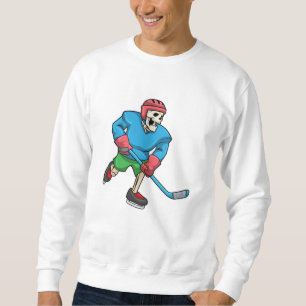 Sudadera Esqueleto de hockey sobre hielo con bastón de hock
