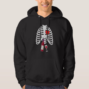 Sudadera Esqueleto de rayos X Copa de vino de caja torácica