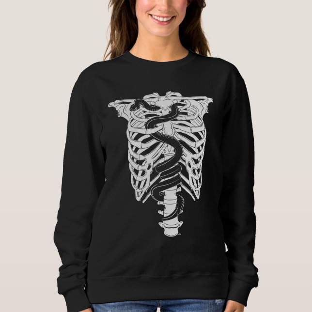 Sudadera Esqueleto de Serpiente Reptil Animal Boa Serpiente (Anverso)