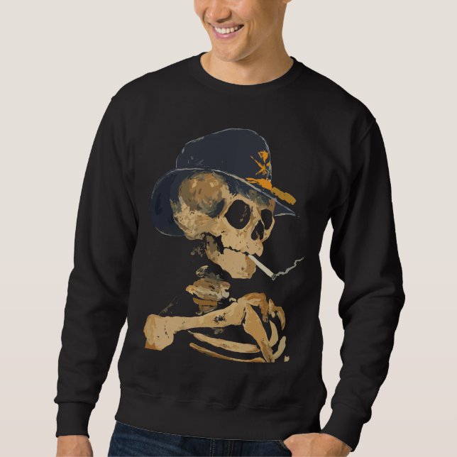 Sudadera Esqueleto de vaquero fumando (Anverso)