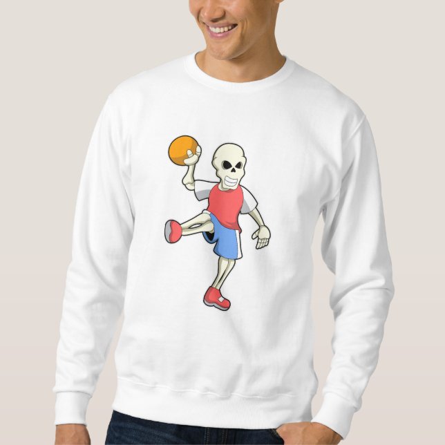 Sudadera Esqueleto en jugador de balonmano con balonmano (Anverso)