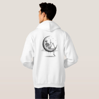 Sudadera Esqueleto en la Luna con Café – Noche Gótica