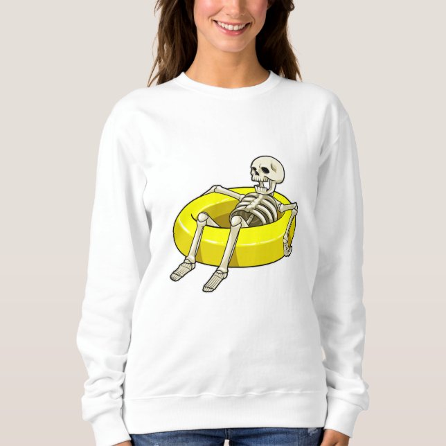 Sudadera Esqueleto en Natación con anillo de natación (Anverso)