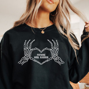 Sudadera Esqueleto Gótico Corazón Manos Futuras Señora